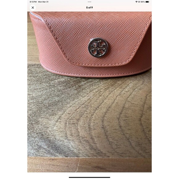 Tony Burch Semi-Hard Sunglasses Case with Magnetic Closure Orange W/Gold Logo - Picture 5 of 9